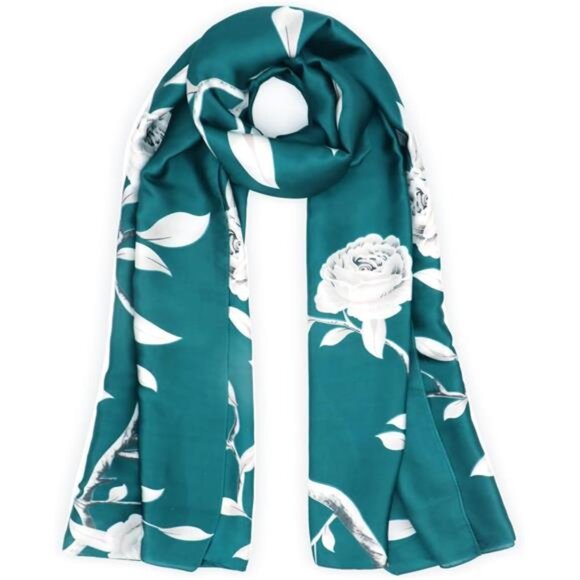 100% Large Silk Feeling Scarf -Women's Fashion Long Satin Neck Scarf - Picture 4 of 7